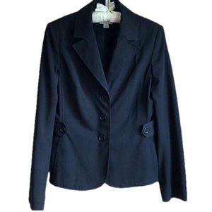 LOFT Black Blazer classic belted button detail comfy DRY CLEANED FOR YOU!
